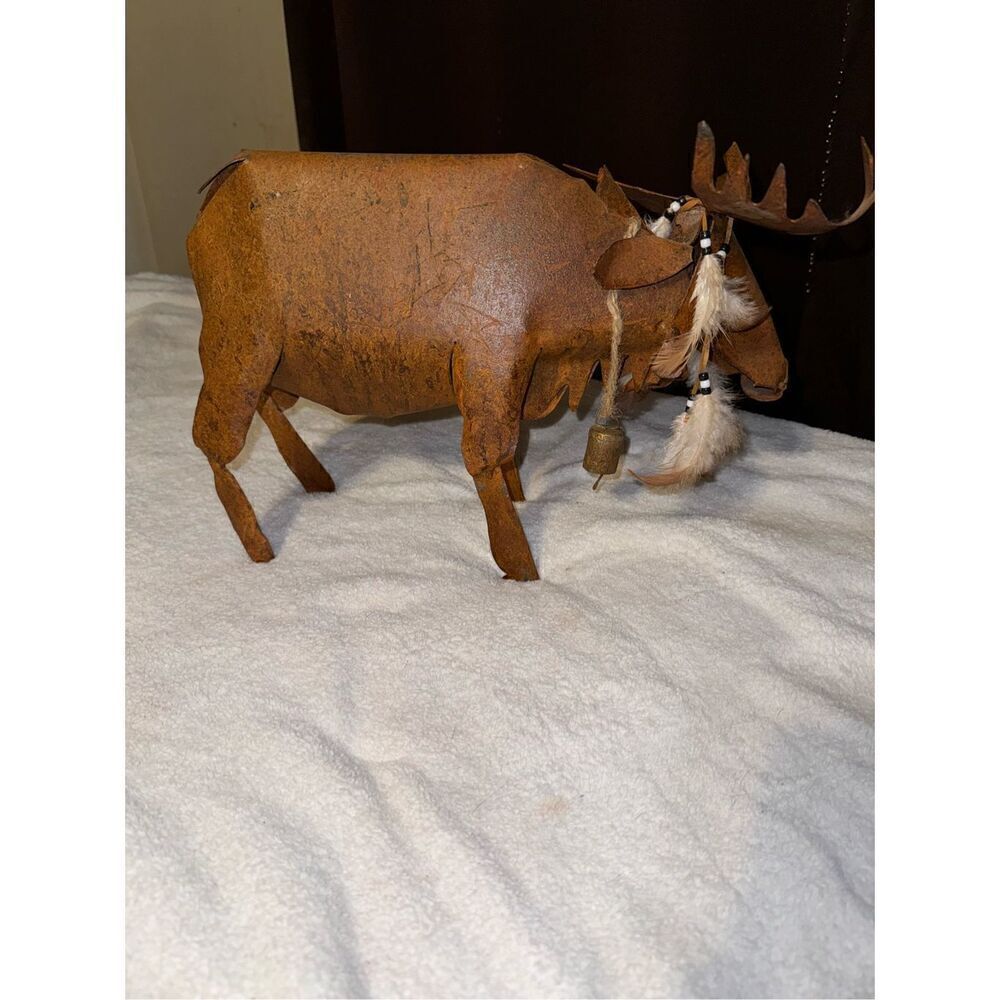 Handmade Rustic metal moose collectible